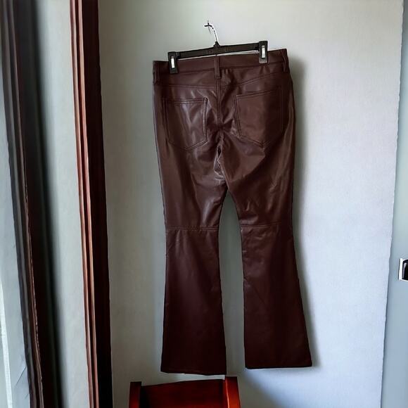 Banana Republic womens 10 boot cut brown vegan leather pants new - Picture 2 of 4